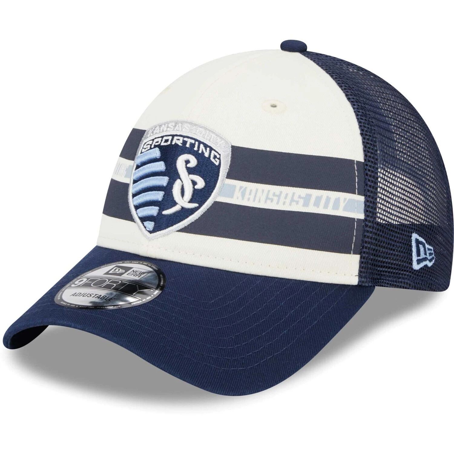 Мужская кепка New Era белого/темно-синего цвета с полосками Sporting Kansas City Team 9FORTY Trucker Snapback
Мужская кепка New Era белого/темно-синего цвета с полосками Sporting Kansas City Team 9FORTY Trucker Snapback