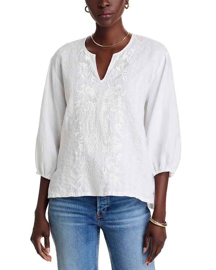 Льняная блузка с разрезом на шее Johnny Was, белый
Льняная блузка с разрезом на шее Johnny Was, белый