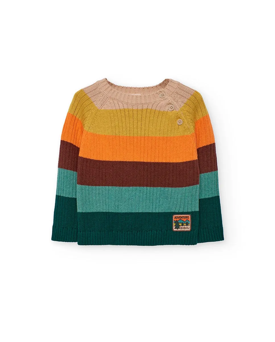 Детский джемпер с полосатым принтом и круглым вырезом Boboli, мультиколор
Детский джемпер с полосатым принтом и круглым вырезом Boboli, мультиколор
