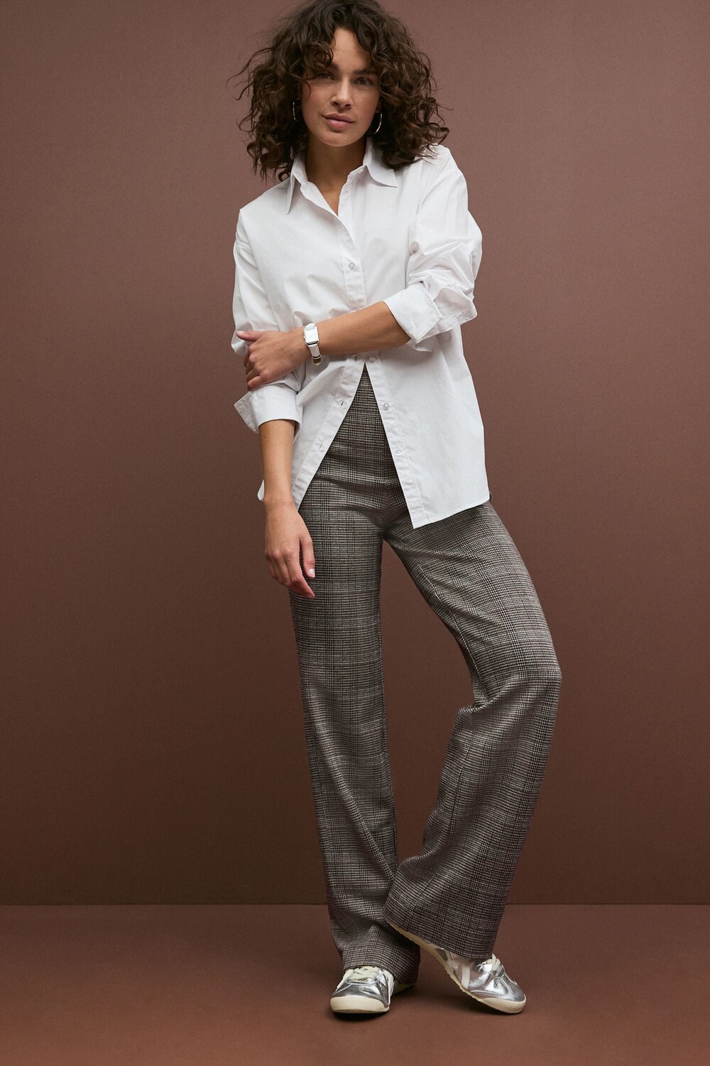 Широкие брюки из ткани понте с разглаживающими вставками Next, нейтральный
Широкие брюки из ткани понте с разглаживающими вставками Next, нейтральный