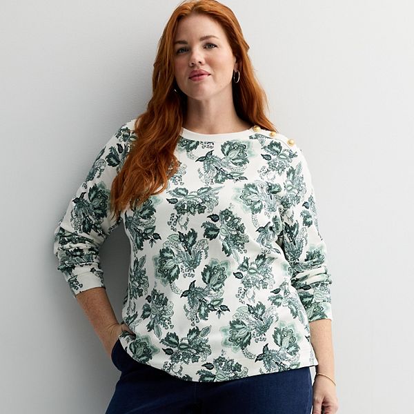Свитшот с золотыми пуговицами Plus size Croft & Barrow, Sage Paisley Floral
Свитшот с золотыми пуговицами Plus size Croft & Barrow, Sage Paisley Floral