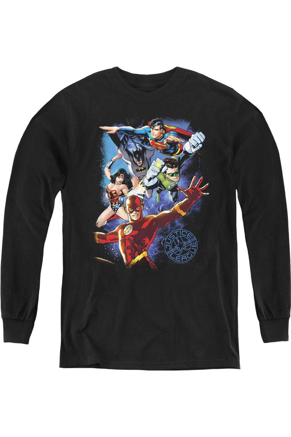 Футболка с длинным рукавом для подростков "Justice League of America: Галактическая атака" в цветном дизайне Gildan, черный
Футболка с длинным рукавом для подростков "Justice League of America: Галактическая атака" в цветном дизайне Gildan, черный