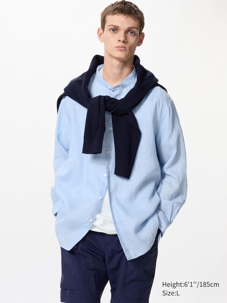 Рубашка из 100% льна премиум-класса с воротником-стойкой Uniqlo, цвет 61 синий
Рубашка из 100% льна премиум-класса с воротником-стойкой Uniqlo, цвет 61 синий