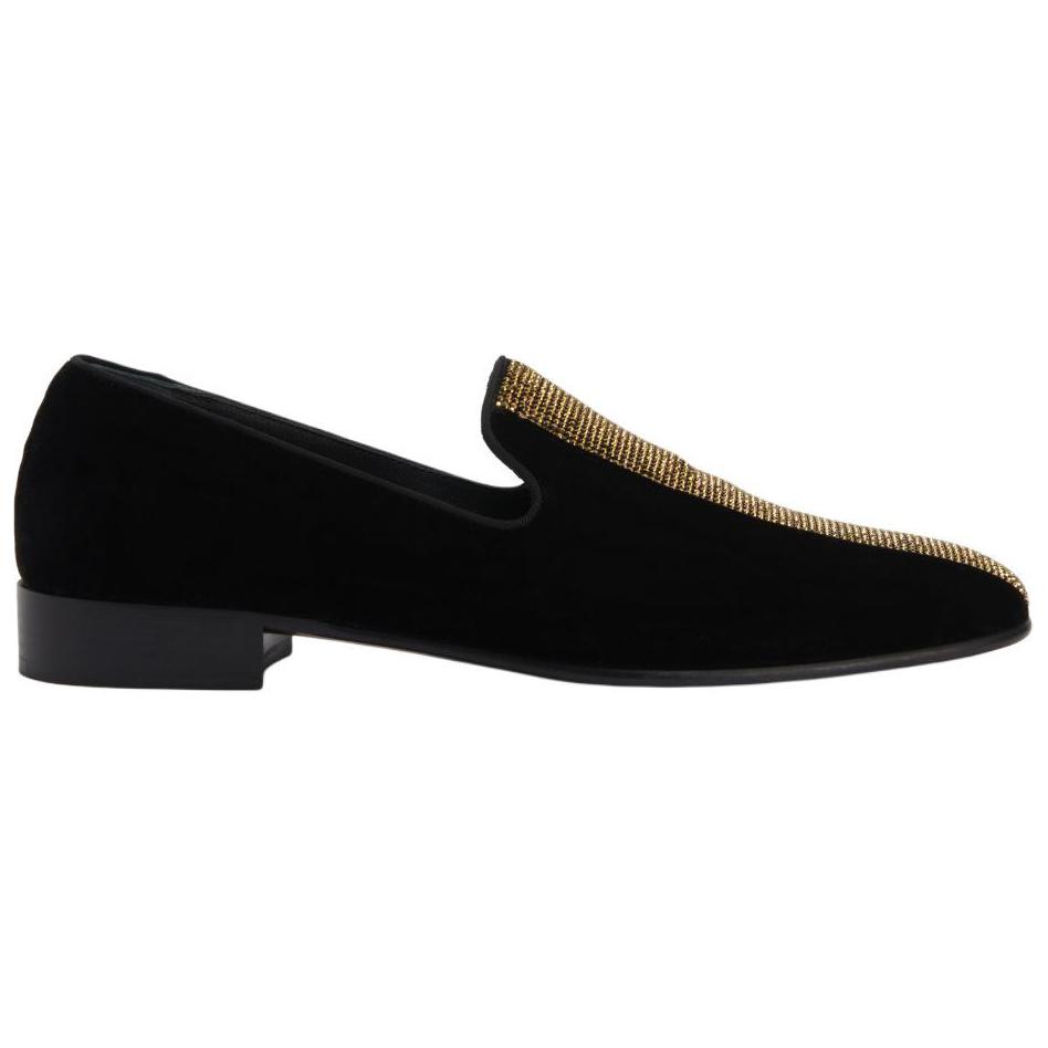 Туфли-лодочки из бархата с отделкой смокинг и стразами Giuseppe Zanotti
Туфли-лодочки из бархата с отделкой смокинг и стразами Giuseppe Zanotti