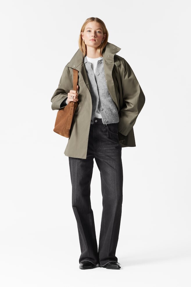 Жакет А-силуэта с воротником-трубой & Other Stories, хаки
Жакет А-силуэта с воротником-трубой & Other Stories, хаки