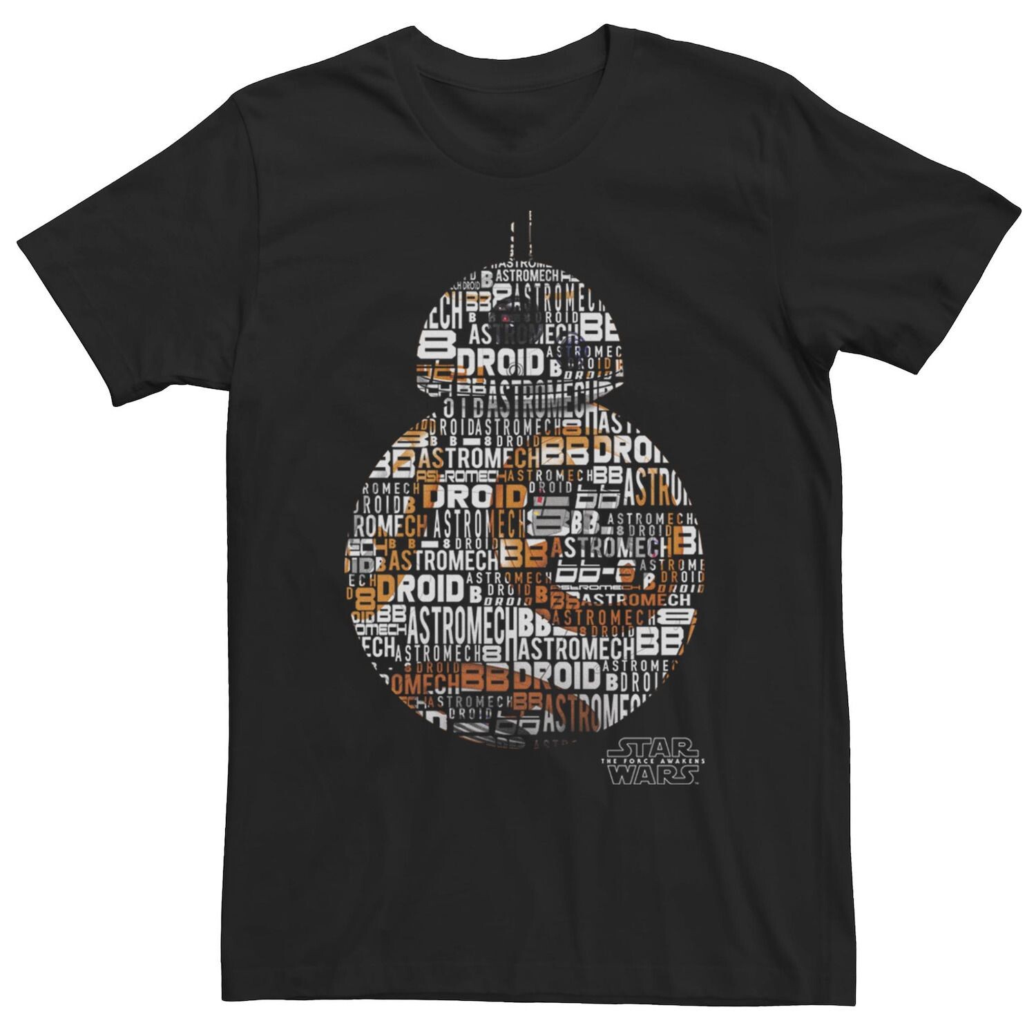 Мужская футболка с портретом и надписью BB-8 Star Wars, черный
Мужская футболка с портретом и надписью BB-8 Star Wars, черный