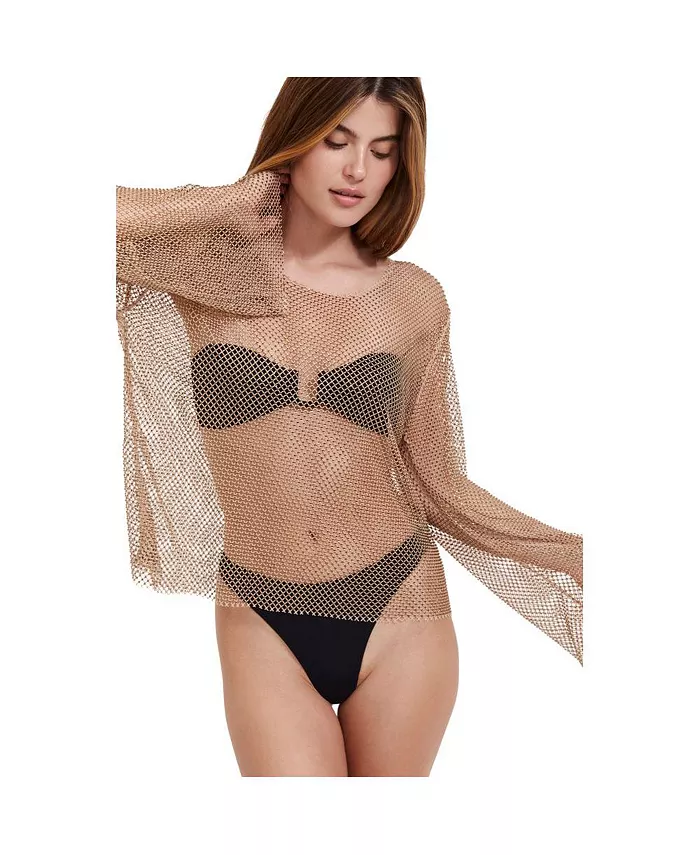 Женское платье-накидка с длинным рукавом и стразами Flirtt gottex, коричневый/бежевый
Женское платье-накидка с длинным рукавом и стразами Flirtt gottex, коричневый/бежевый