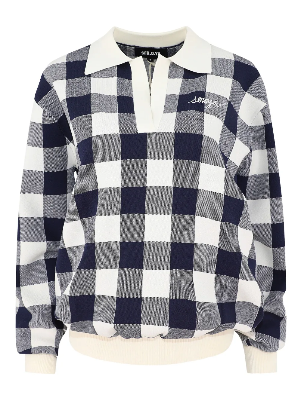 Топ-поло в клетку «гингем» Seroya, белый
Топ-поло в клетку «гингем» Seroya, белый