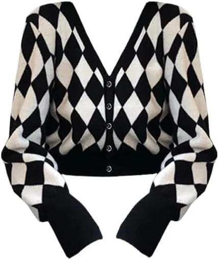 Кардиган женский вязаный с длинным рукавом в клетку
Кардиган женский вязаный с длинным рукавом в клетку