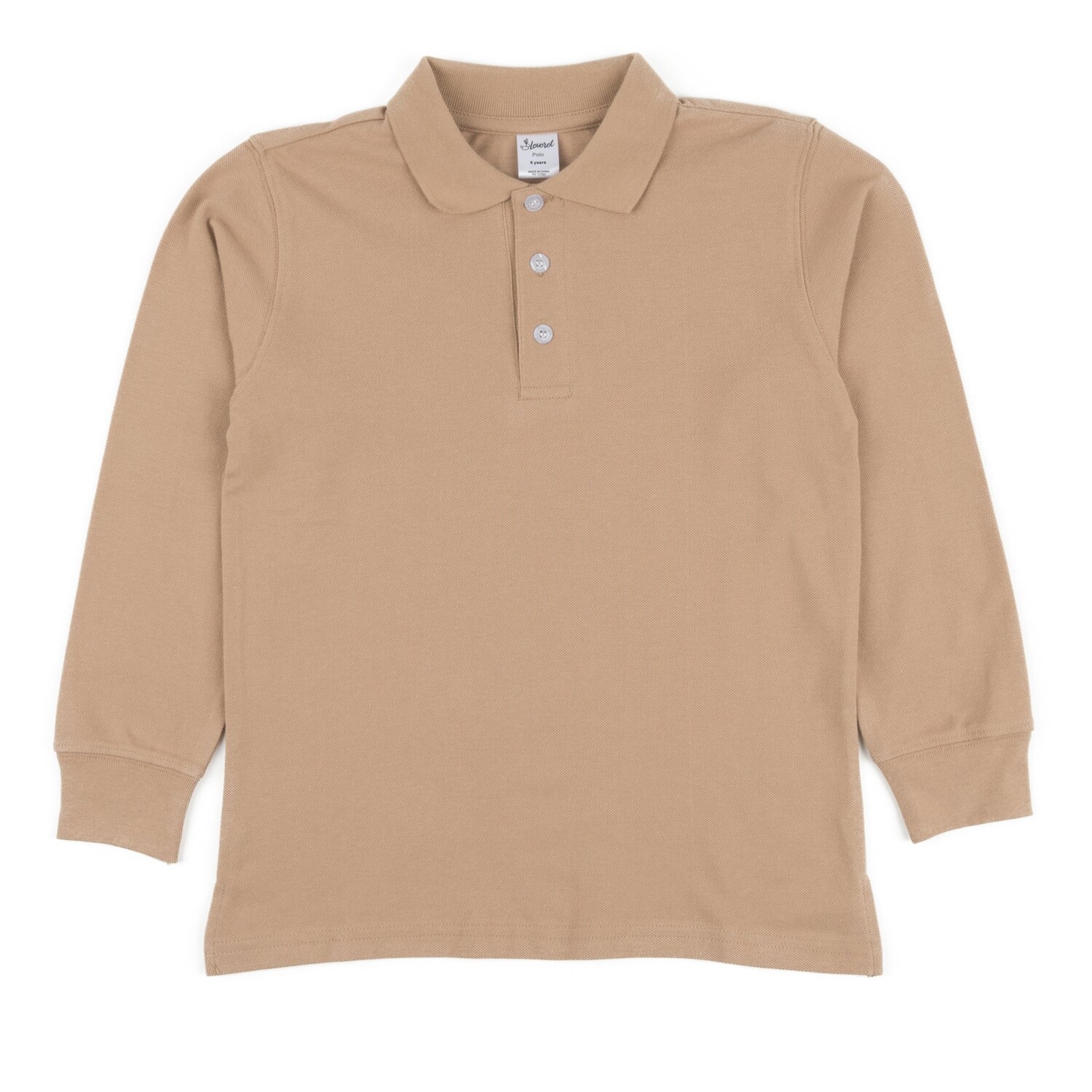 Хлопковая рубашка поло с длинным рукавом, бежевый
Хлопковая рубашка поло с длинным рукавом, бежевый