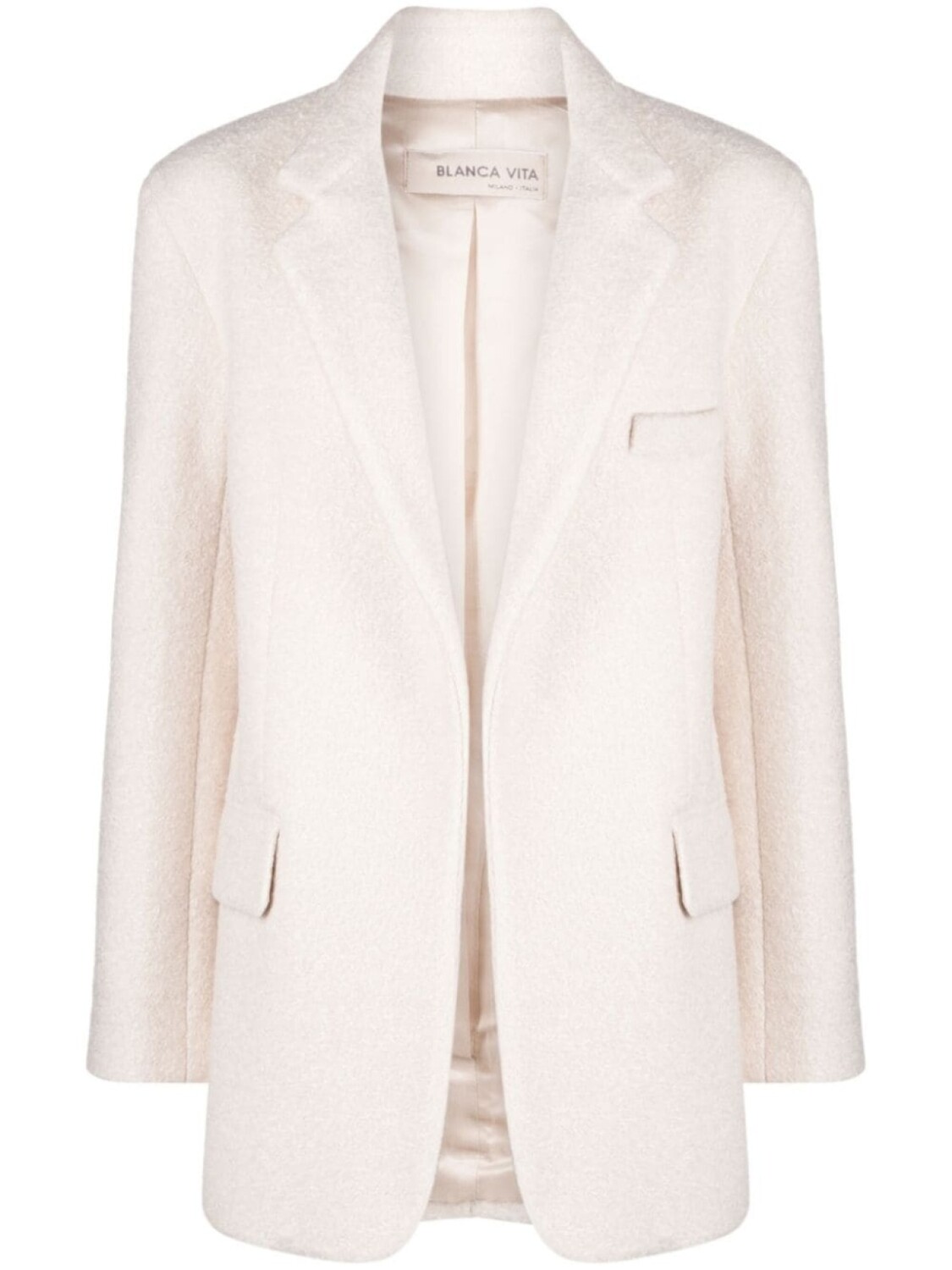 Blanca Vita фактурный блейзер с заостренными лацканами, нейтральный цвет
Blanca Vita фактурный блейзер с заостренными лацканами, нейтральный цвет