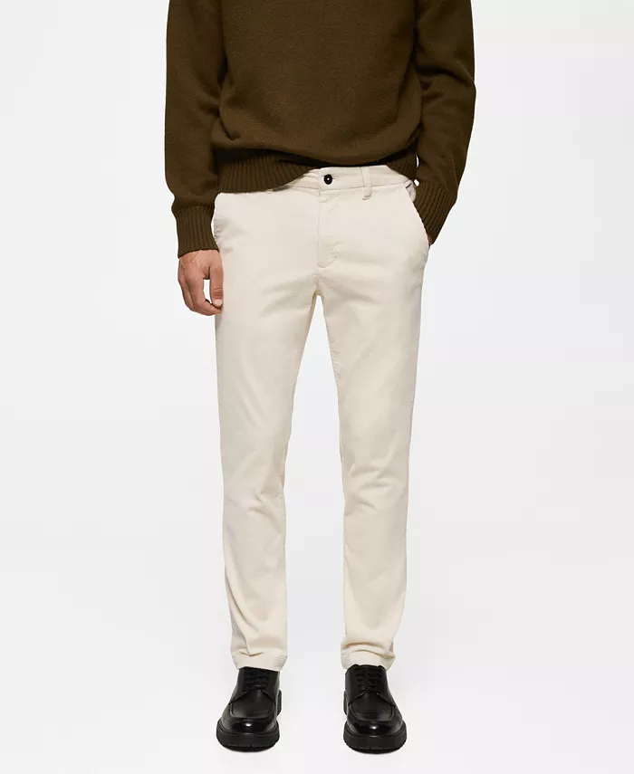 Мужские узкие брюки из вельвета MANGO, коричневый/бежевый 
Мужские узкие брюки из вельвета MANGO, коричневый/бежевый