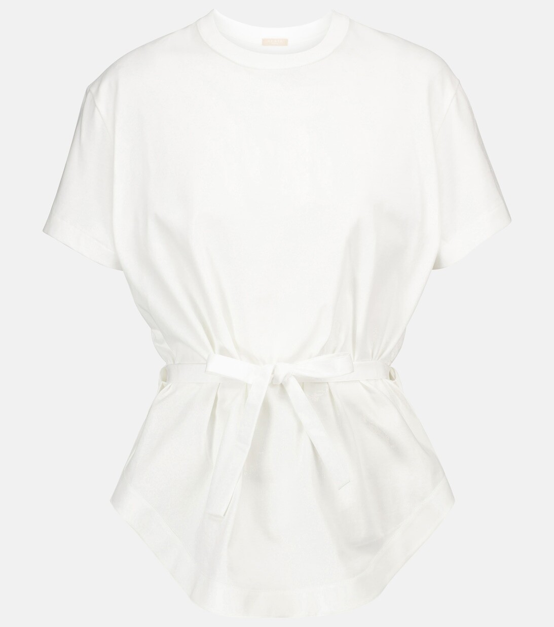 Хлопковая футболка с баской ALAÏA, белый
Хлопковая футболка с баской ALAÏA, белый