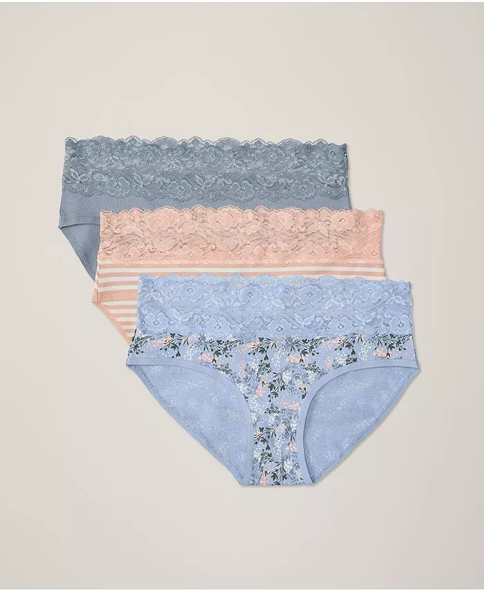 Женские трусы с кружевом на талии из органического хлопка, 3 шт Pact, синий
Женские трусы с кружевом на талии из органического хлопка, 3 шт Pact, синий