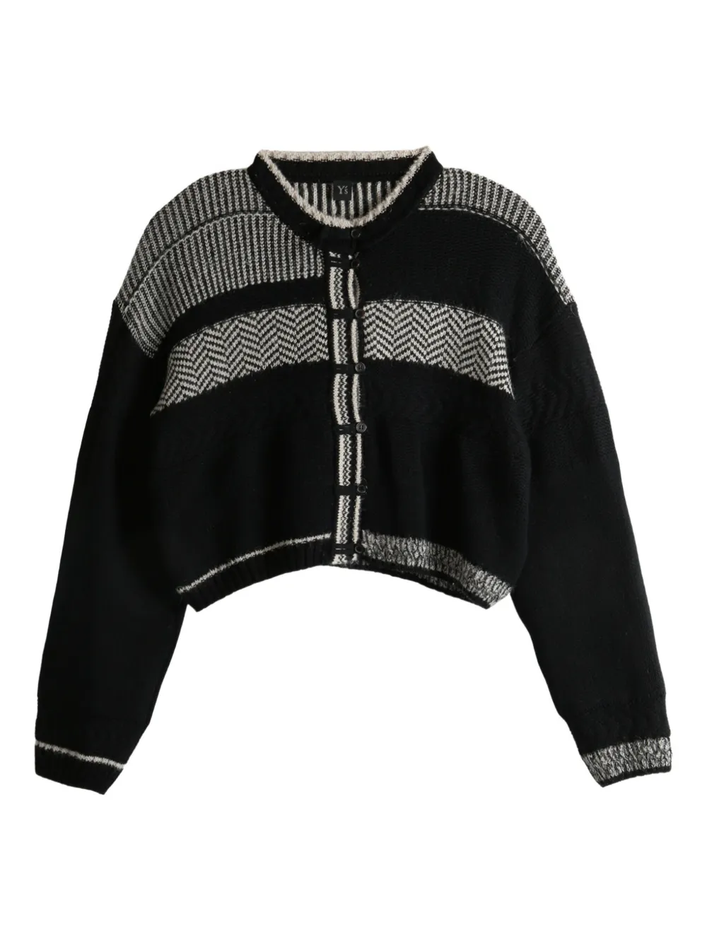 Укороченный кардиган в стиле пэчворк Y's, черный
Укороченный кардиган в стиле пэчворк Y's, черный