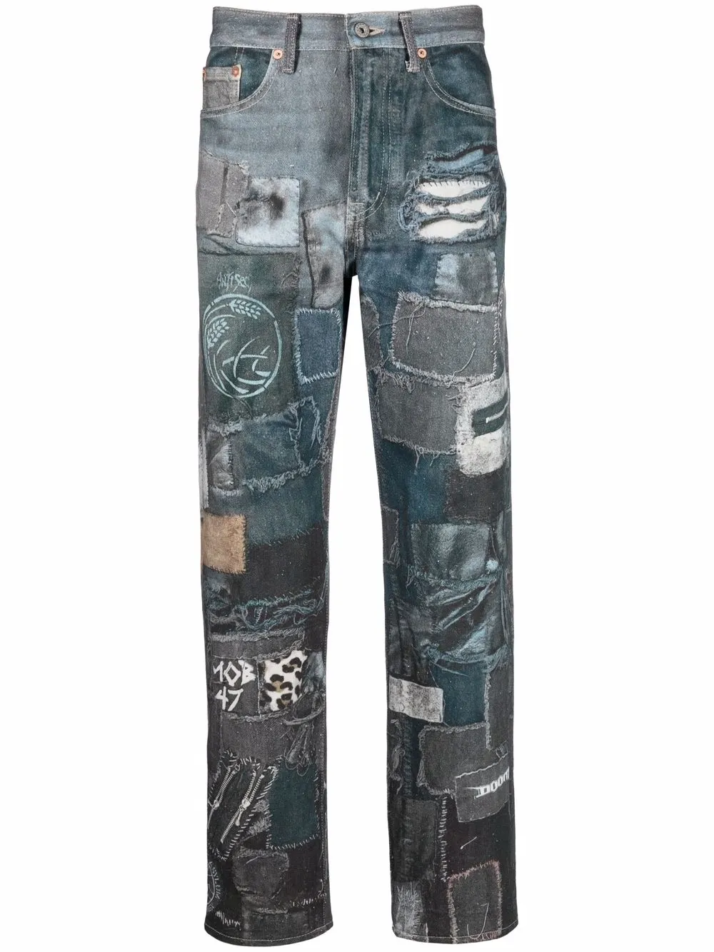 Джинсы с нашивками Doublet, синий
Джинсы с нашивками Doublet, синий