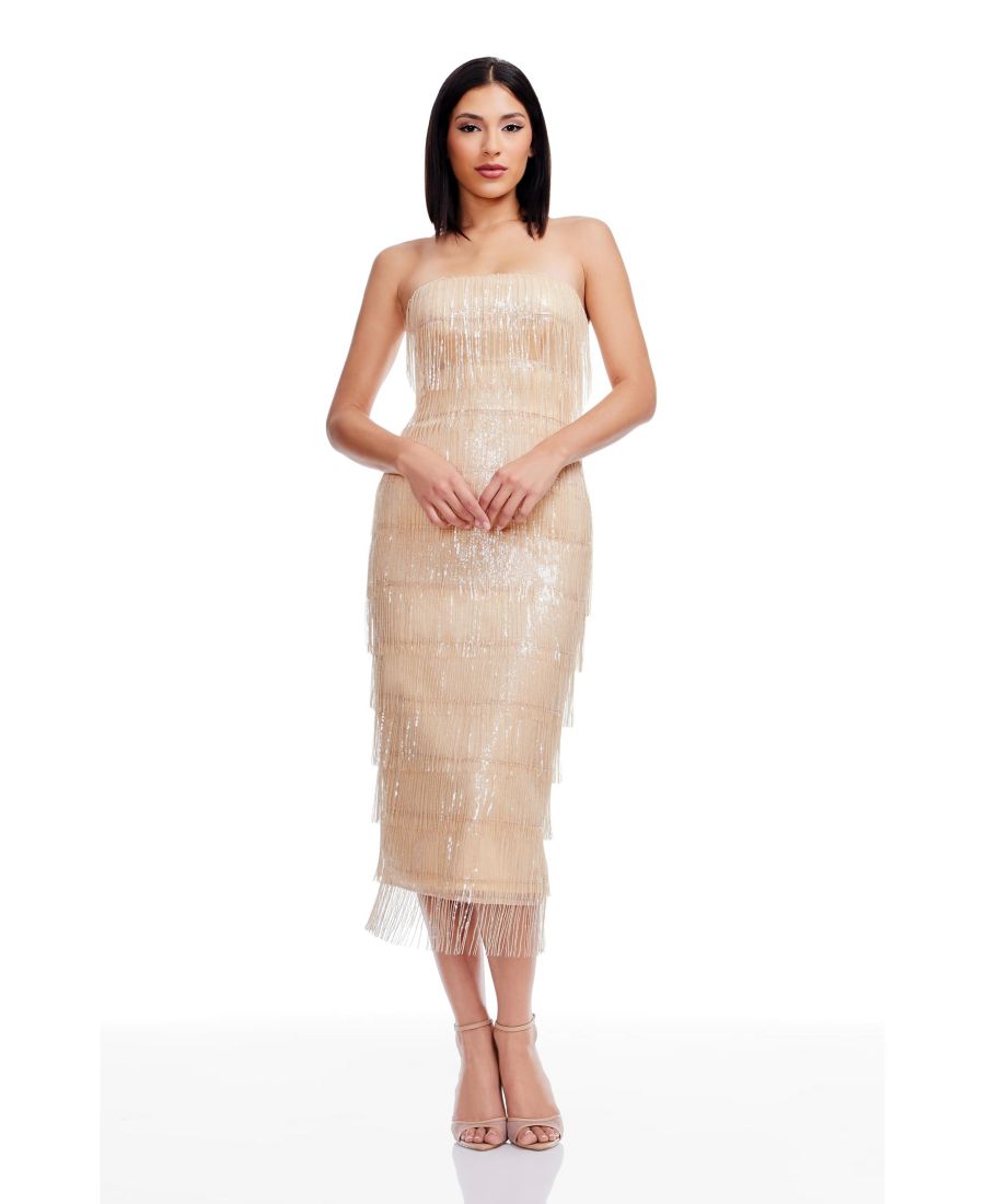 Женское облегающее платье Viviana без бретелей Dress the Population, Champagne
Женское облегающее платье Viviana без бретелей Dress the Population, Champagne