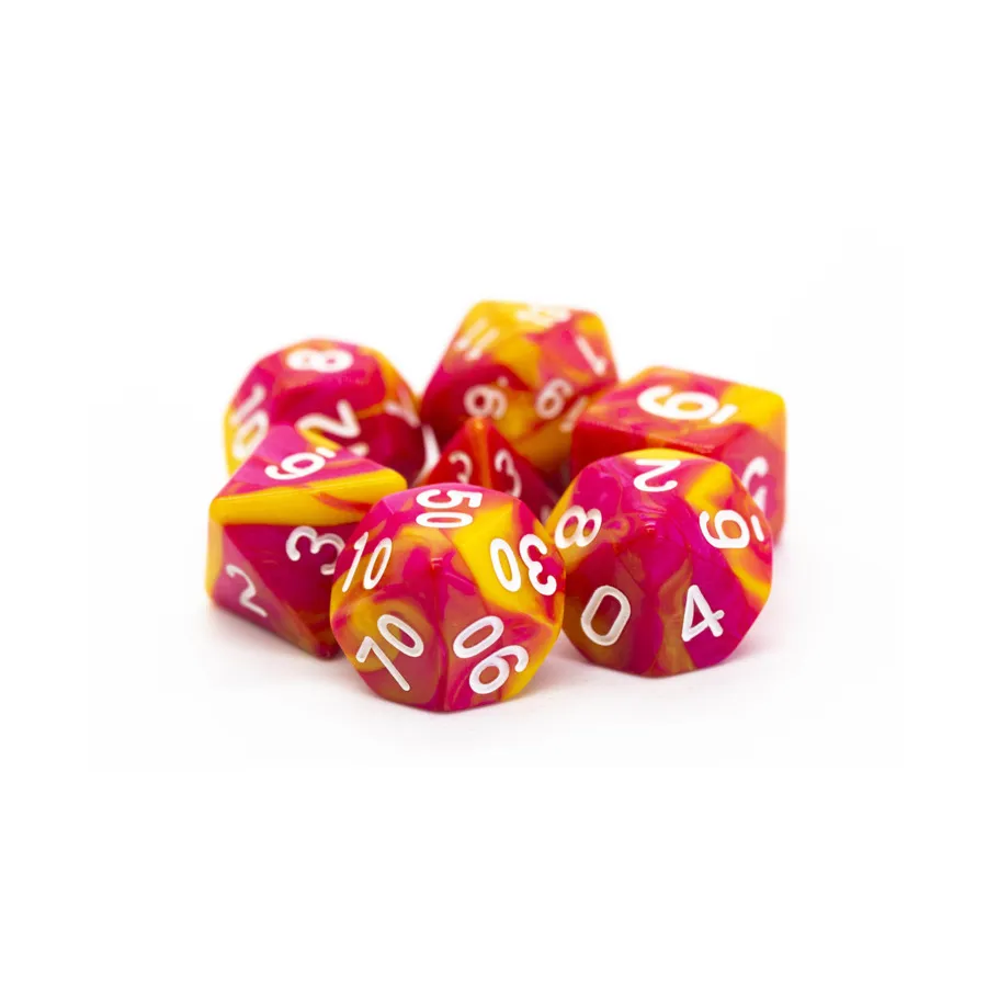 Поликомплект красный и желтый с белым (7), Acrylic-Resin Dice - Vorpal (Poly Sets)
Поликомплект красный и желтый с белым (7), Acrylic-Resin Dice - Vorpal (Poly Sets)