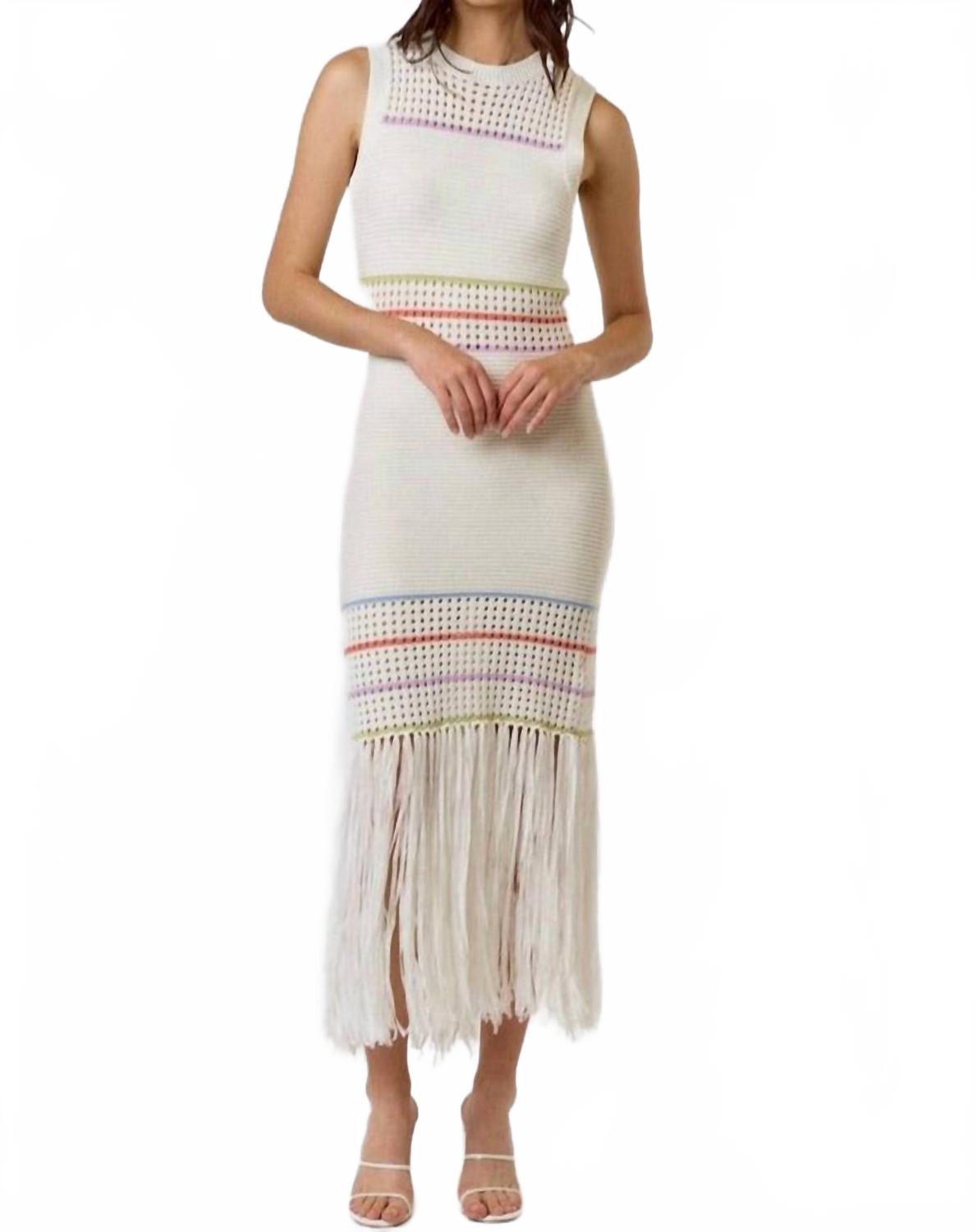 Полосатое вязаное макси-платье кремового цвета Lalavon
Полосатое вязаное макси-платье кремового цвета Lalavon