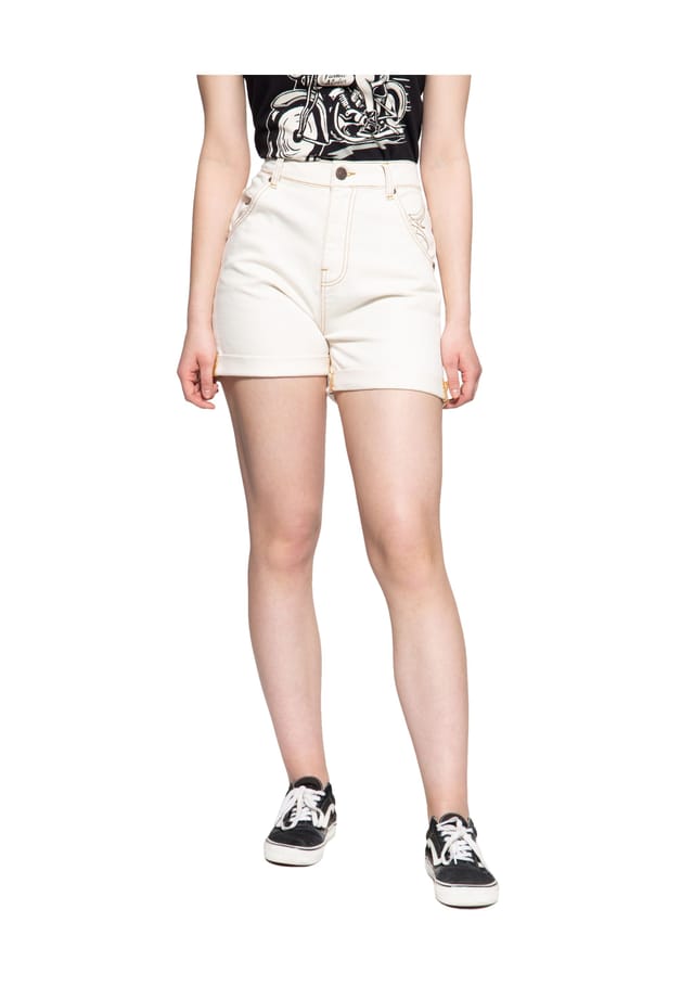Джинсовые шорты с высокой талией Queen Kerosin, белый
Джинсовые шорты с высокой талией Queen Kerosin, белый