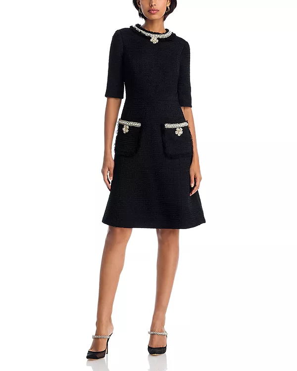 Твидовое платье с вышивкой Teri Jon By Rickie Freeman, черный
Твидовое платье с вышивкой Teri Jon By Rickie Freeman, черный