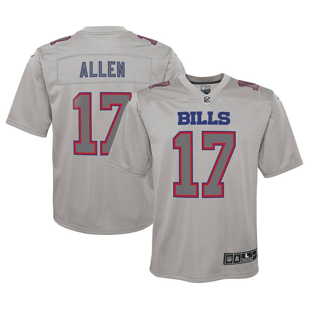 Молодежный джерси Nike Josh Allen Grey Buffalo Bills Атмосфера игры, цвет Bil Grey
Молодежный джерси Nike Josh Allen Grey Buffalo Bills Атмосфера игры, цвет Bil Grey