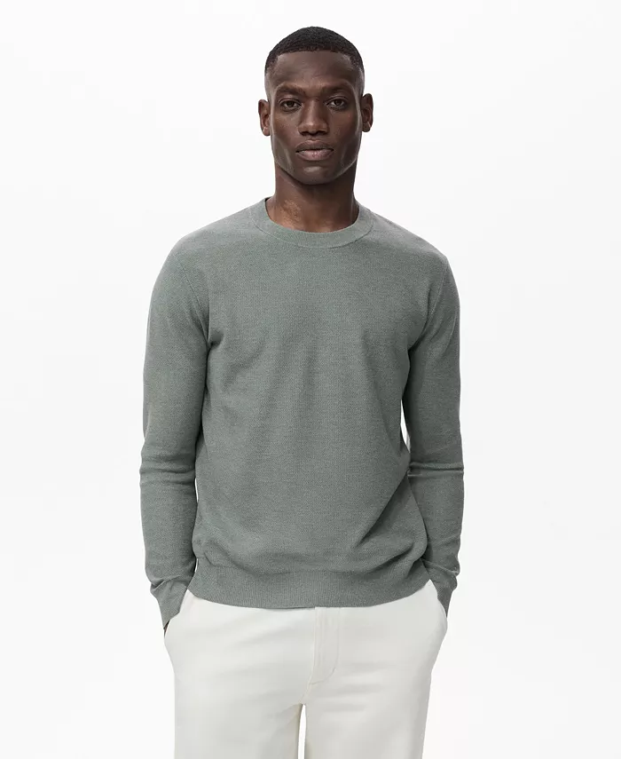 Мужской свитер из микроструктурного хлопка с вязкой Mango, зеленый
Мужской свитер из микроструктурного хлопка с вязкой Mango, зеленый