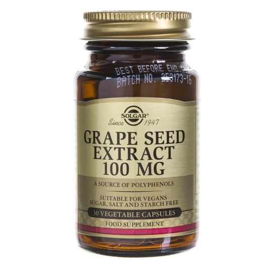 Solgar, Экстракт виноградных косточек 100 мг, 30 капсул
Solgar, Экстракт виноградных косточек 100 мг, 30 капсул