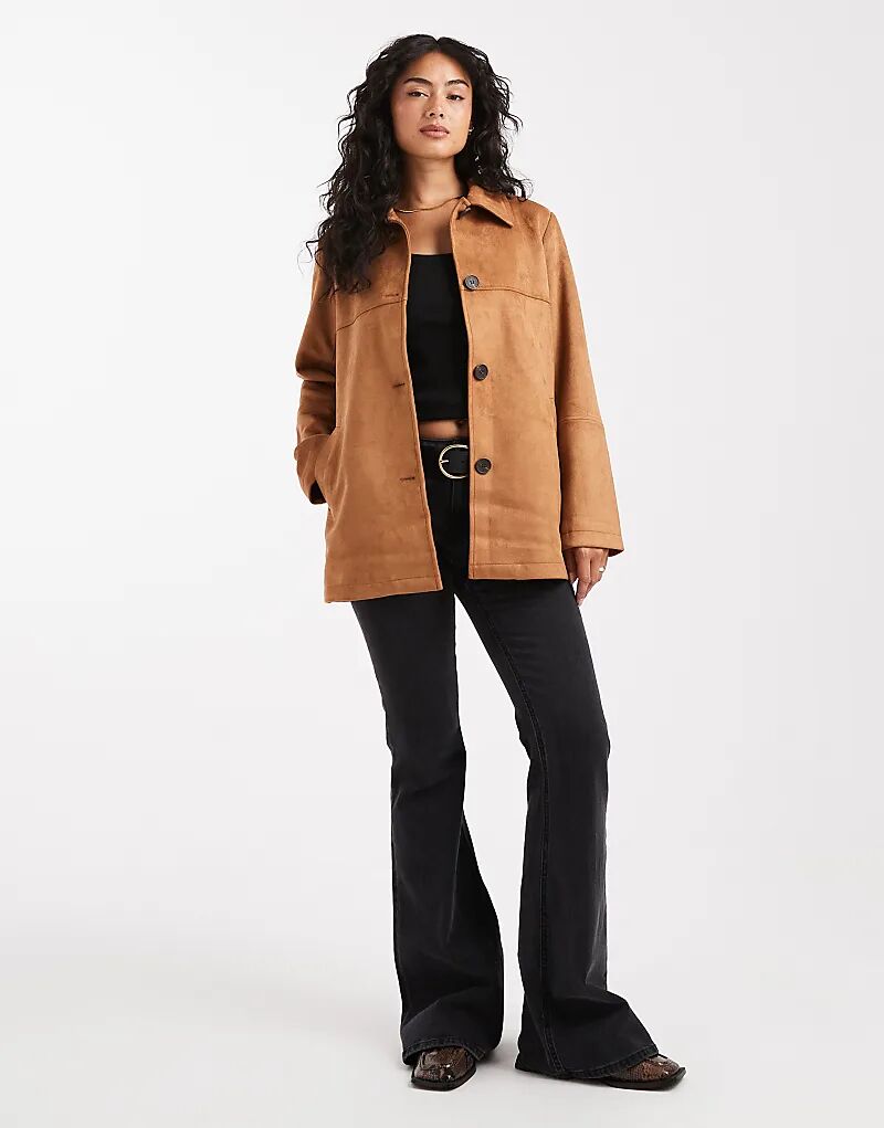 ONLY куртка дальнобойщика из искусственной замши светло-коричневого цвета
ONLY куртка дальнобойщика из искусственной замши светло-коричневого цвета