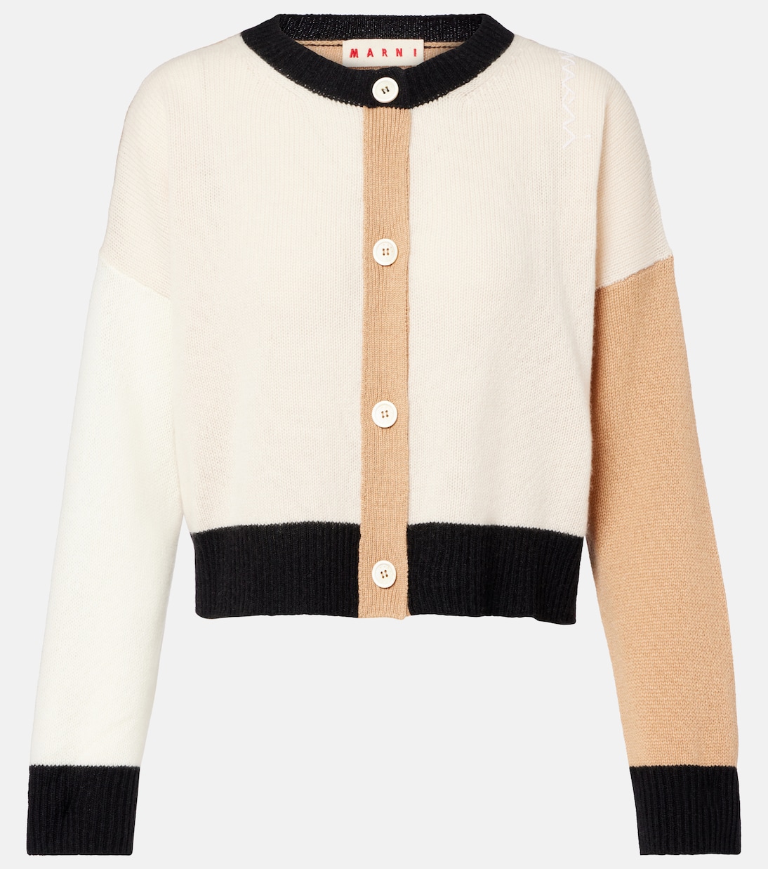 Кашемировый кардиган с цветными блоками Marni, Light Rose
Кашемировый кардиган с цветными блоками Marni, Light Rose