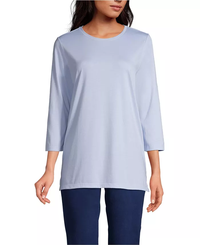 Женская туника из хлопка супима с рукавом 3/4 Lands' End, синий
Женская туника из хлопка супима с рукавом 3/4 Lands' End, синий