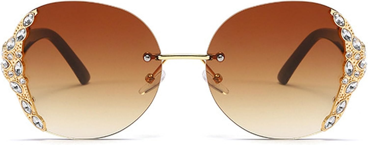 Женские солнцезащитные очки без оправы с бриллиантами, роскошные, большие, круглые, со стразами, в винтажном стиле, для вечеринок, с градиентным переходом цвета mincl, Brown
Женские солнцезащитные очки без оправы с бриллиантами, роскошные, большие, круглые, со стразами, в винтажном стиле, для вечеринок, с градиентным переходом цвета mincl, Brown