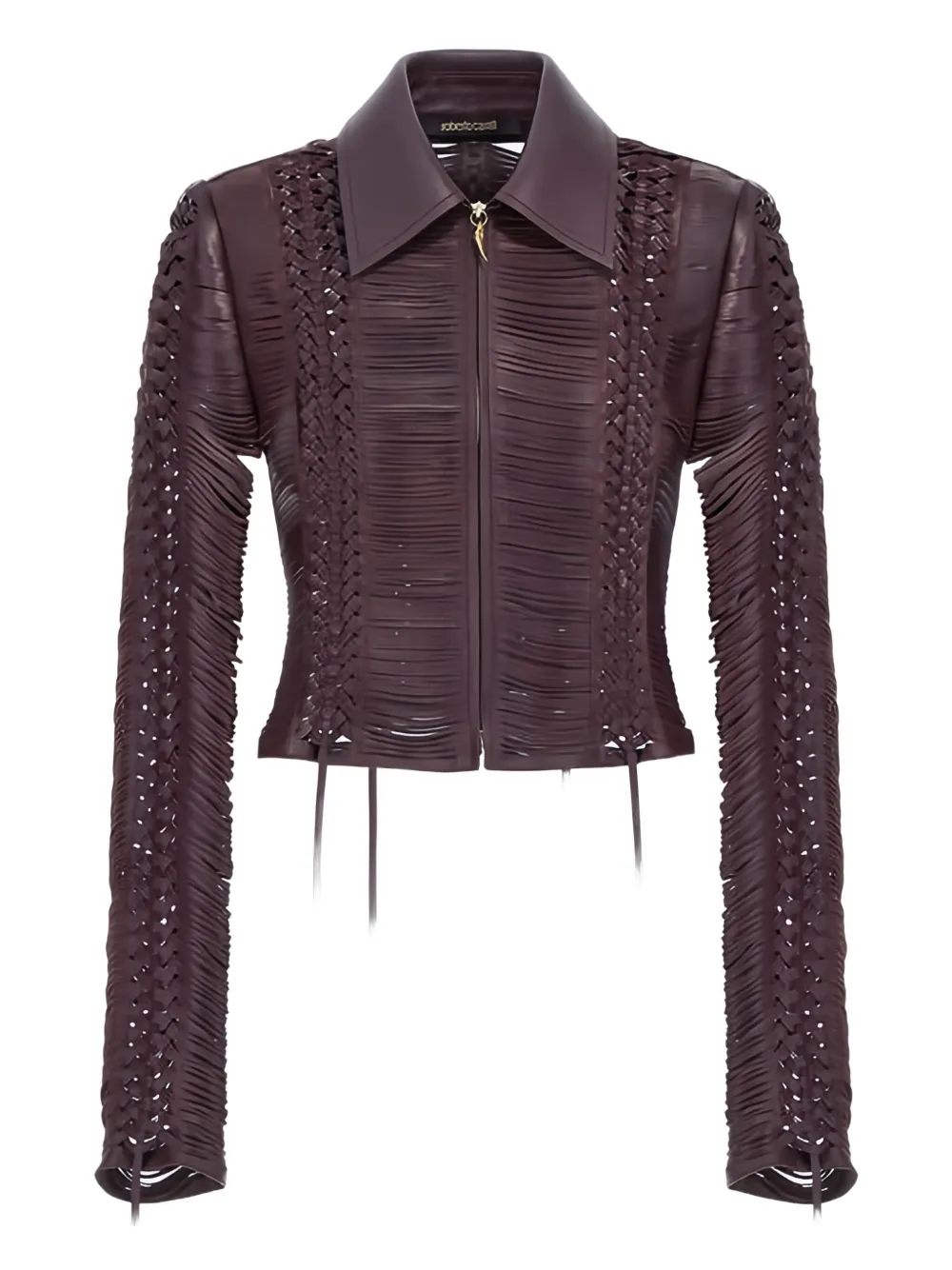 Плетеная кожаная куртка-бомбер Roberto Cavalli, фиолетовый
Плетеная кожаная куртка-бомбер Roberto Cavalli, фиолетовый