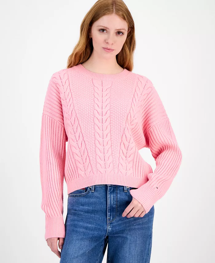 Женский свитер с кабельным узором для путешествий Tommy Hilfiger, розовый
Женский свитер с кабельным узором для путешествий Tommy Hilfiger, розовый