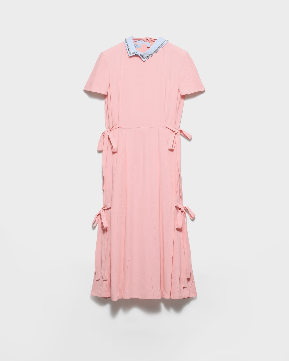 Вышитое платье из марокенового крепа Prada, розовый
Вышитое платье из марокенового крепа Prada, розовый