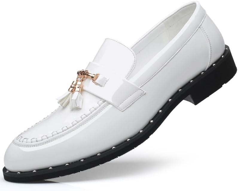Мужские повседневные туфли для вождения из лакированной кожи с кисточками, мокасины, противоскользящие, пенни, формальные туфли под смокинг, кожаные обувь для бизнеса и вечеринок Lhyxu, белый
Мужские повседневные туфли для вождения из лакированной кожи с кисточками, мокасины, противоскользящие, пенни, формальные туфли под смокинг, кожаные обувь для бизнеса и вечеринок Lhyxu, белый