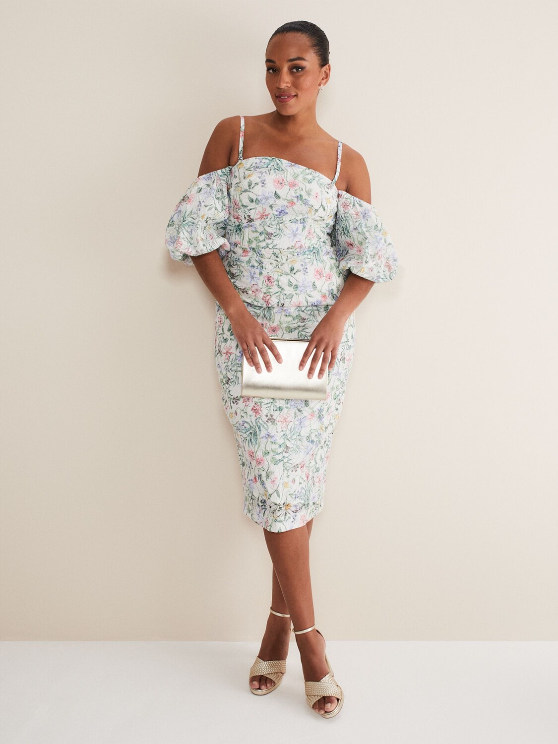 Облегающее платье Phase Eight Stevie, цвет слоновой кости/мульти 
Облегающее платье Phase Eight Stevie, цвет слоновой кости/мульти