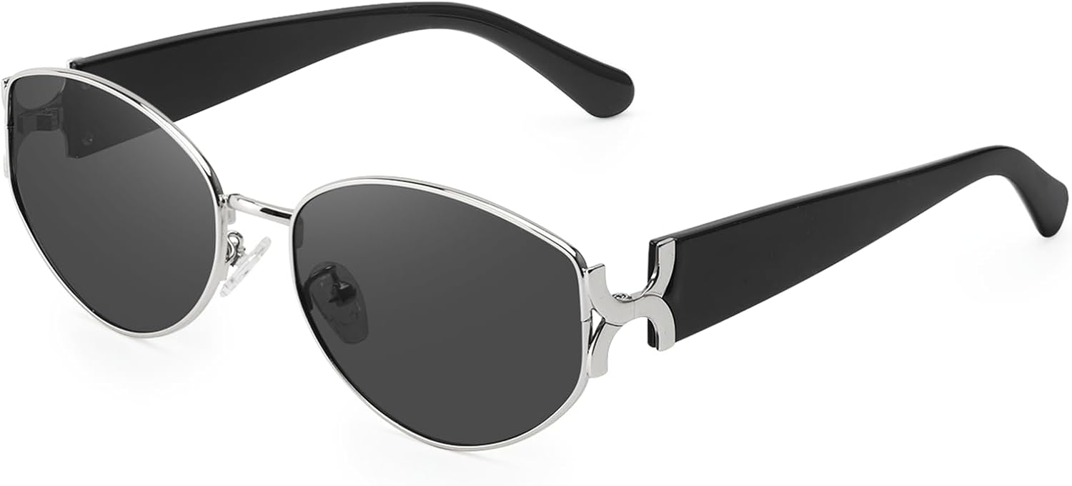 Ретро-солнцезащитные очки овальной формы «кошачий глаз» для женщин и мужчин, винтажные солнцезащитные очки 90-х годов, модные модели 2026 года DreamCalf, A05- Silver Black/Grey
Ретро-солнцезащитные очки овальной формы «кошачий глаз» для женщин и мужчин, винтажные солнцезащитные очки 90-х годов, модные модели 2026 года DreamCalf, A05- Silver Black/Grey