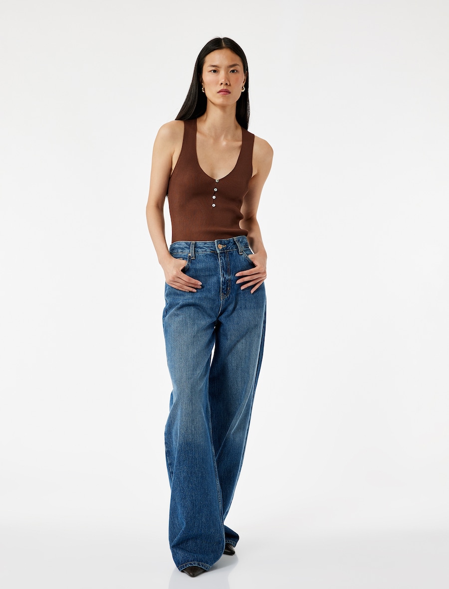 Вязаный топ Koton, коричневый
Вязаный топ Koton, коричневый