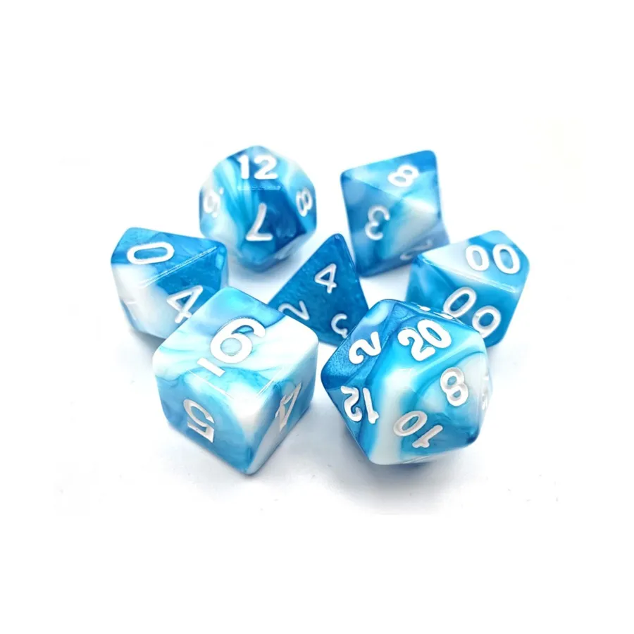Полиэфирный комплект Baby Blue & White с белым (7), Acrylic-Resin Dice - Vorpal (Poly Sets) 
Полиэфирный комплект Baby Blue & White с белым (7), Acrylic-Resin Dice - Vorpal (Poly Sets)
