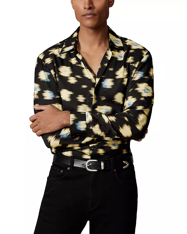 Рубашка с длинными рукавами с выцветшим цветочным принтом Reiss, черный
Рубашка с длинными рукавами с выцветшим цветочным принтом Reiss, черный
