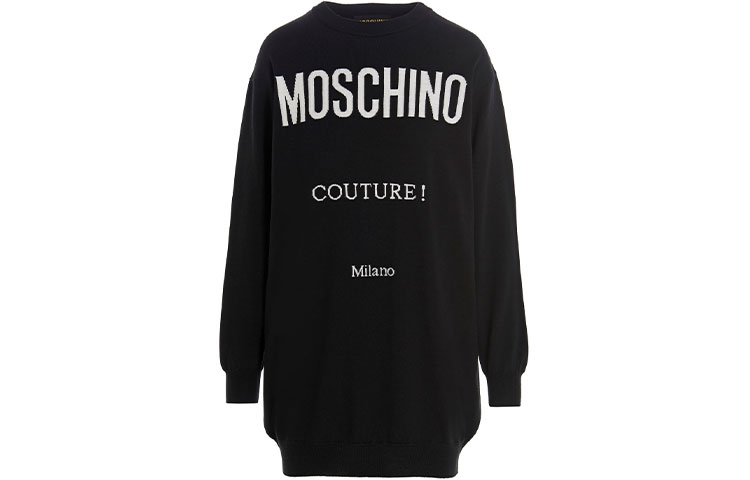 Moschino Женское платье с длинными рукавами, черное, с круглым вырезом
Moschino Женское платье с длинными рукавами, черное, с круглым вырезом