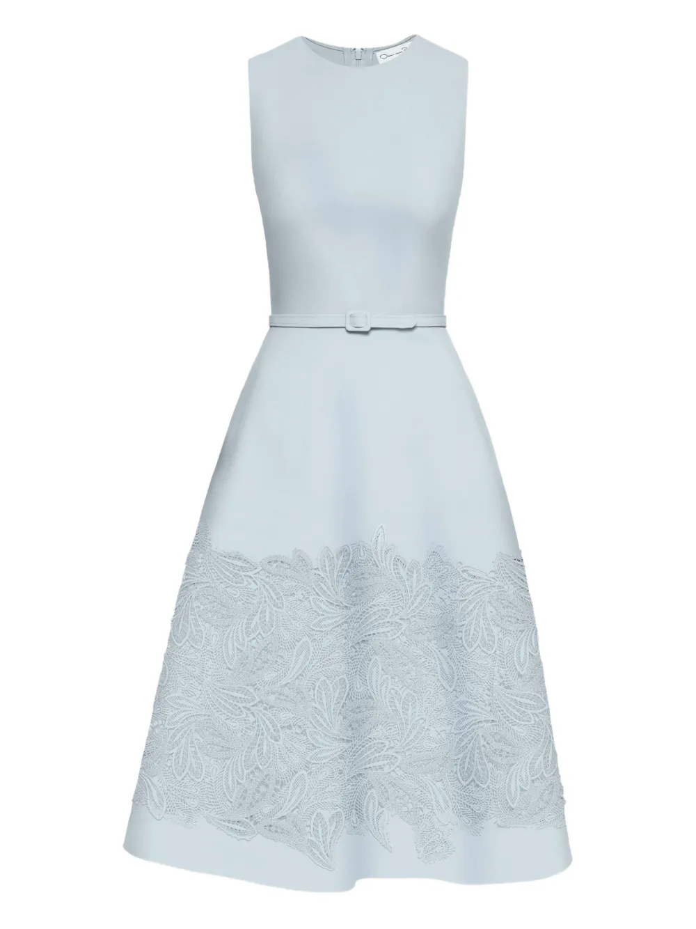 Платье миди из гипюра и кружева Oscar de la Renta, синий 
Платье миди из гипюра и кружева Oscar de la Renta, синий