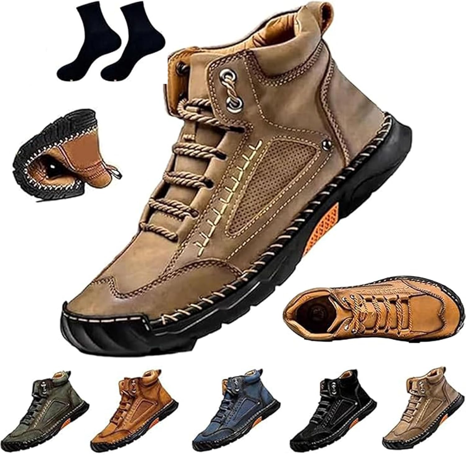 Мужские удобные кожаные ботинки GHTRHSB ручной работы - водонепроницаемые, с поддержкой свода стопы, снятием давления, просторным носком, для активного отдыха на открытом воздухе, противоскользящие походные и ботинки, хаки
Мужские удобные кожаные ботинки GHTRHSB ручной работы - водонепроницаемые, с поддержкой свода стопы, снятием давления, просторным носком, для активного отдыха на открытом воздухе, противоскользящие походные и ботинки, хаки