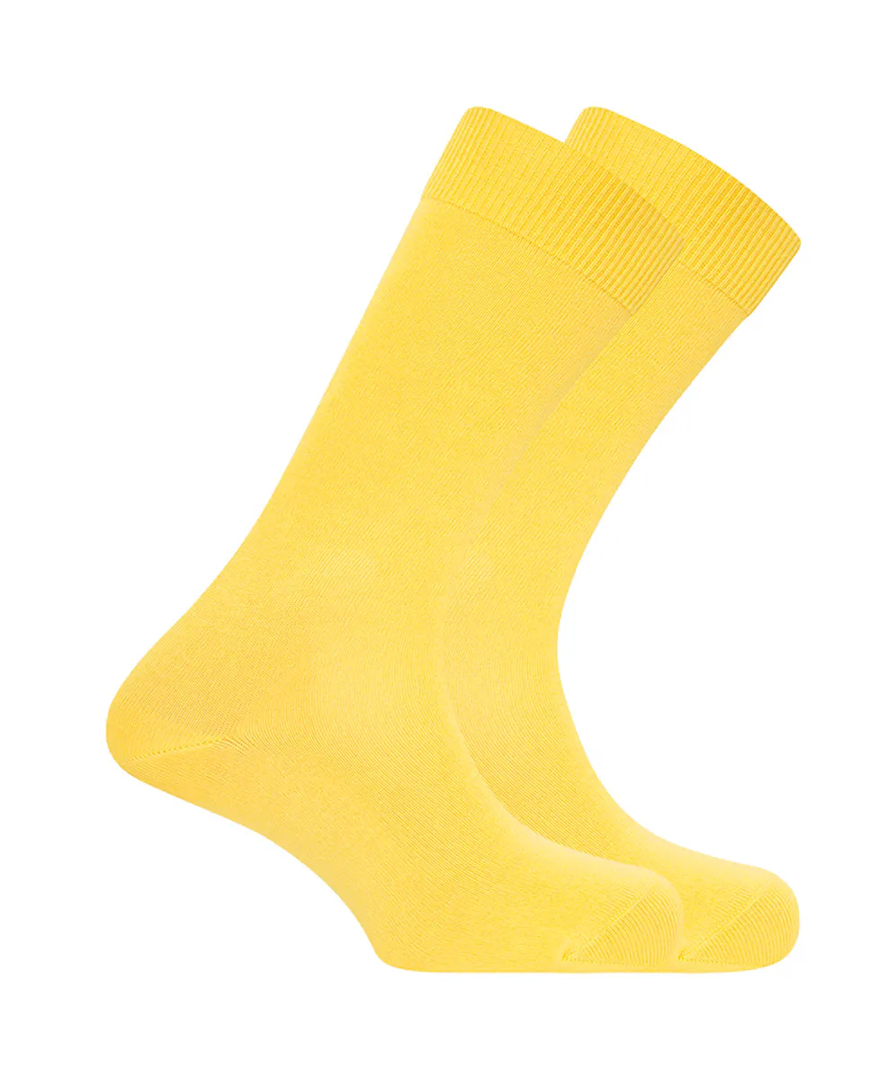 Набор из 2 пар желтых мужских бамбуковых носков с противодавящей манжетой Punto Blanco 
Набор из 2 пар желтых мужских бамбуковых носков с противодавящей манжетой Punto Blanco