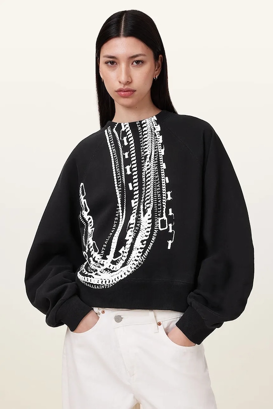 Хлопковая толстовка METALLO DANA Allsaints, черный
Хлопковая толстовка METALLO DANA Allsaints, черный