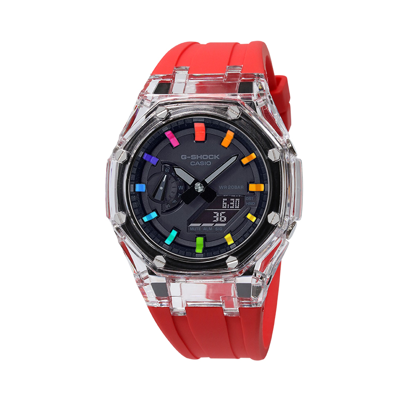 Часы Casio G-Shock Analog-Digital 2100 Series, арт. GA-2100-1A1, красный/прозрачный/черно-радужный
Часы Casio G-Shock Analog-Digital 2100 Series, арт. GA-2100-1A1, красный/прозрачный/черно-радужный