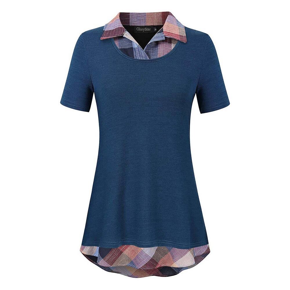 Женские рубашки с длинным рукавом и контрастным воротником, лоскутная рабочая блузка, туники, топы MISSKY, цвет Colorful
Женские рубашки с длинным рукавом и контрастным воротником, лоскутная рабочая блузка, туники, топы MISSKY, цвет Colorful