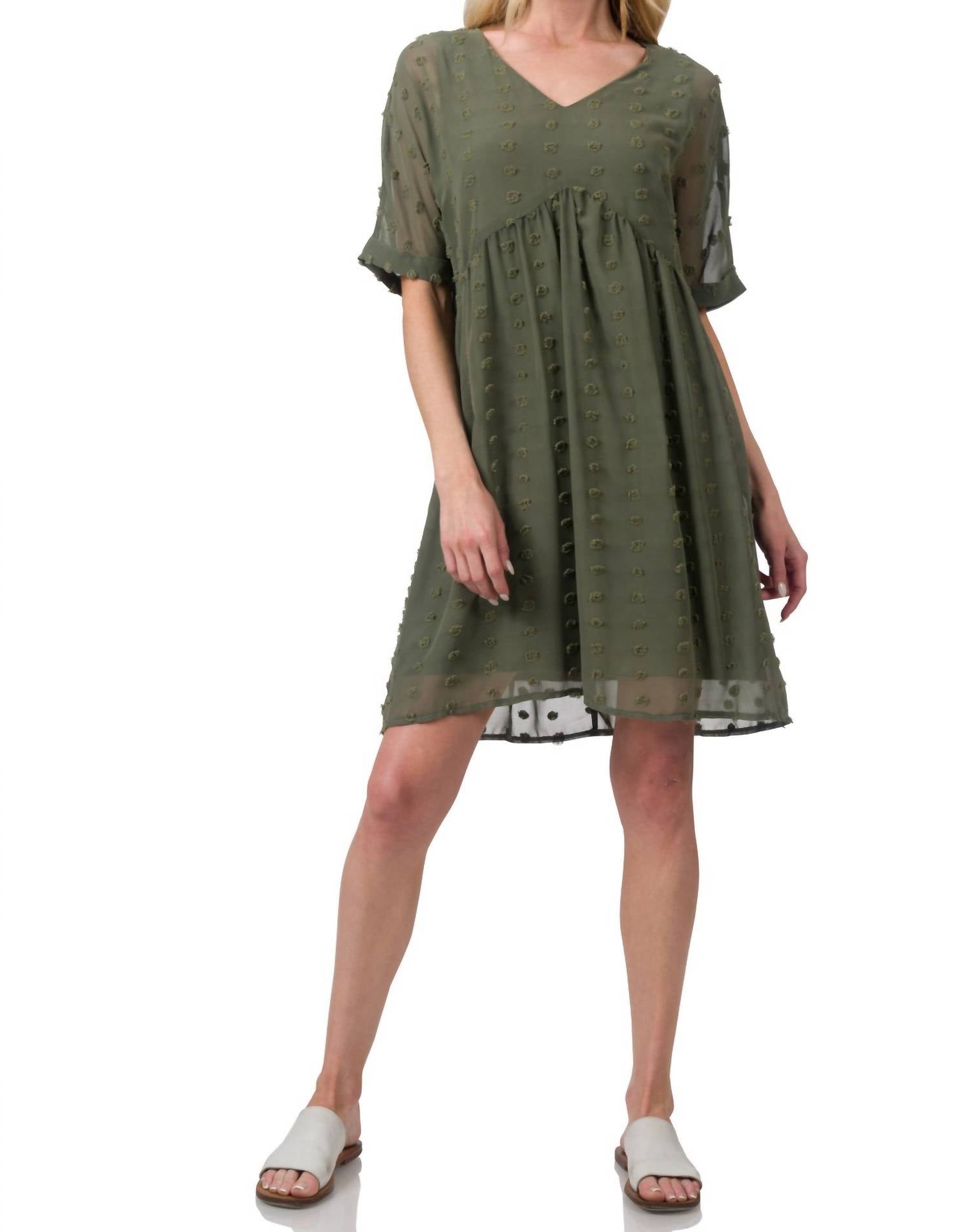 Точечное платье-бэбидолл мини в светло-оливковом ZENANA
Точечное платье-бэбидолл мини в светло-оливковом ZENANA