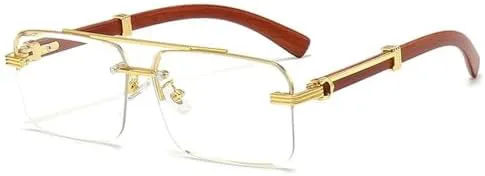 Мужские солнцезащитные очки без оправы 2026 года, винтажные прямоугольные линзы, дужки с имитацией древесной текстуры, женские солнцезащитные очки MTZJH, Transparent
Мужские солнцезащитные очки без оправы 2026 года, винтажные прямоугольные линзы, дужки с имитацией древесной текстуры, женские солнцезащитные очки MTZJH, Transparent